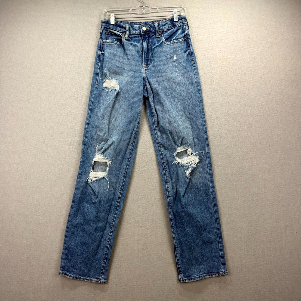 Old Navy Jeans Women Tall 2 Fits 29x33* Blue Pants Distressed Ripped OG‎ Loose